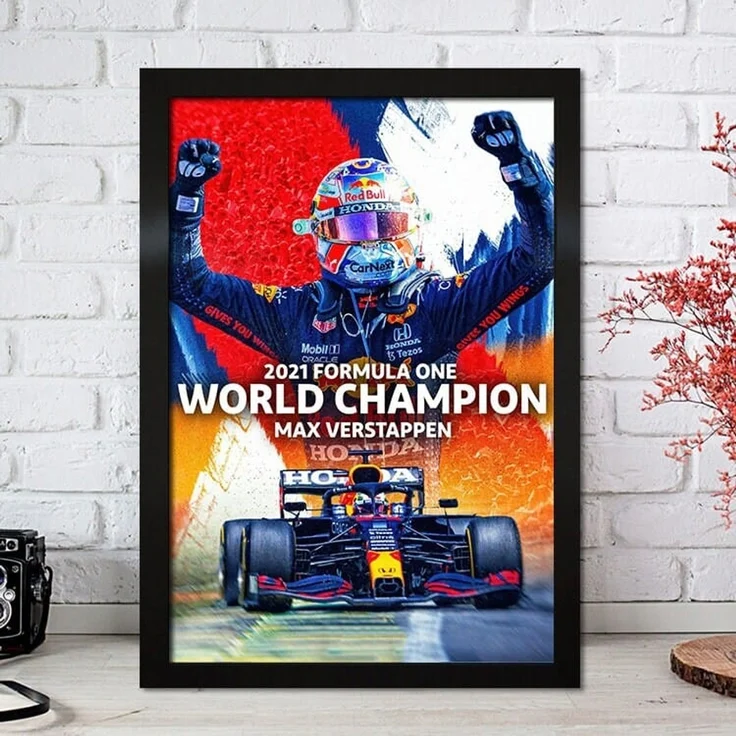 Poster Formel 1 Max Verstappen Rennfahrer Helm Rennwagen Red Bull · Deko Print ohne Rahmen - J / 30x40 cm – Bild 7