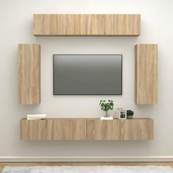 6-tlg. TV-Schrank-Set Sonoma-Eiche Holzwerkstoff [3114464]