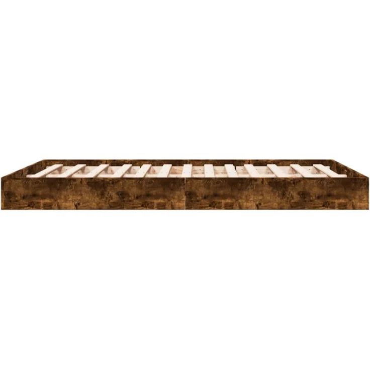 vidaXL Bettgestell ohne Matratze Räuchereiche 120x190 cm Holzwerkstoff 842053 – Bild 4
