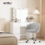 Woltu Schreibtischstuhl (1 St), mit Blütenblatt-Rückenlehne, Kaschmir Stoff, für Schminktisch