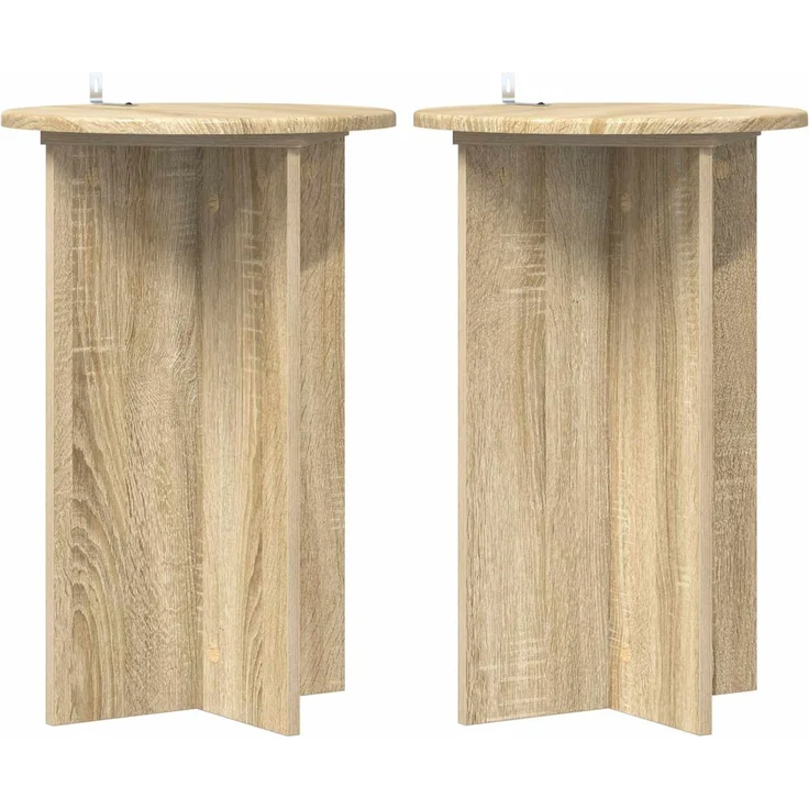 vidaXL Pflanzenständer 2 stk. Sonoma-Eiche Ø40 x 60 cm Holzwerkstoff 899710 – Bild 2