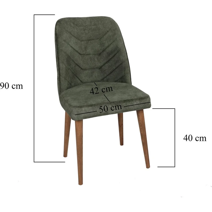 Skye Decor 'Dallas 558 V4' Stuhlset (4-teilig), Walnuss / Dunkelgrün, 50 x 90 x 49 cm – Bild 9