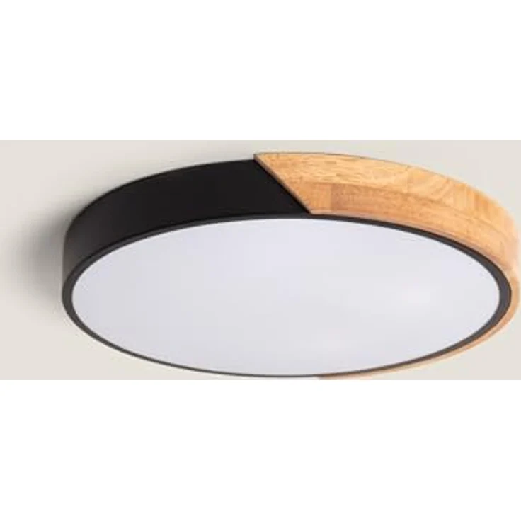 LEDKIA LIGHTING LED-Deckenleuchte 24W, CCT wählbar 2700-6500K, 1800 lm Lichtstrom, runde Holzoptik, Schwarz-Hauch für Wohnzimmer, Küche, Schlafzimmer – Bild 3