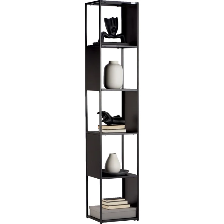 Carryhome 'ERIK' Raumteiler, Metall schwarz, 37 x 188 x 30 cm, 5 Fächer und 30 kg belastbar – Bild 1
