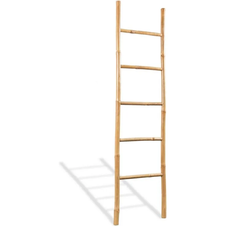 vidaXL Handtuchleiter mit 5 Sprossen Bambus 150 cm 43719