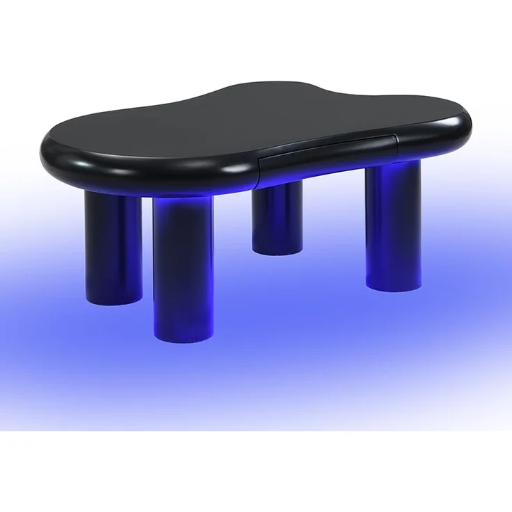 Couchtisch, MDF mit LED-Beleuchtung & Schublade, 98x65,5x40 cm, Schwarz – Bild 6