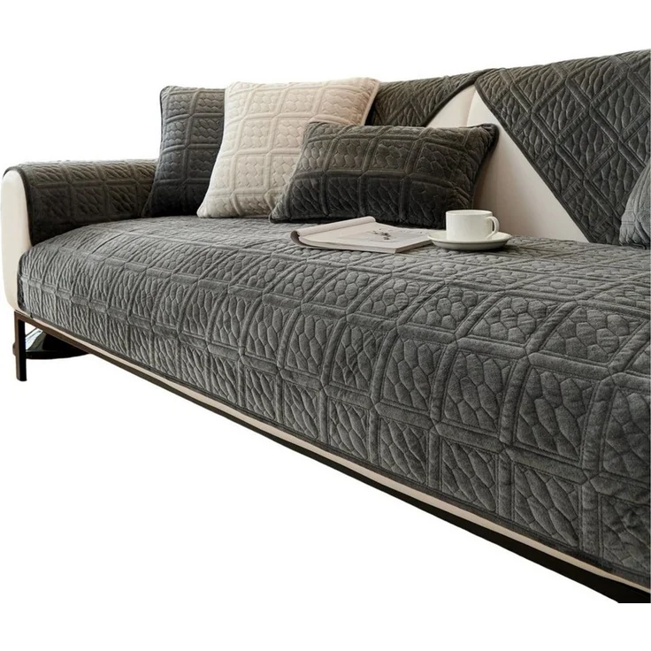 Coonoor Sofaschoner Milchsamt Superweiche Sofa Überzug L Form U 1/2/3/4 Sitzer, Sofaschoner Rutschfest, Sofaschoner Für Sitzfläche Couch – Bild 2