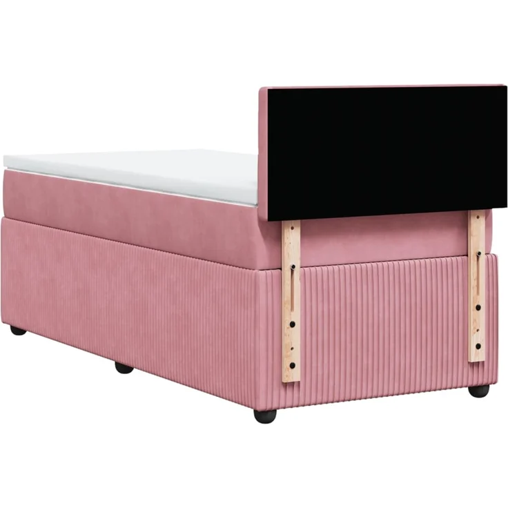 vidaXL Boxspringbett mit Matratze Rosa 100x200 cm Samt 3287679 – Bild 10