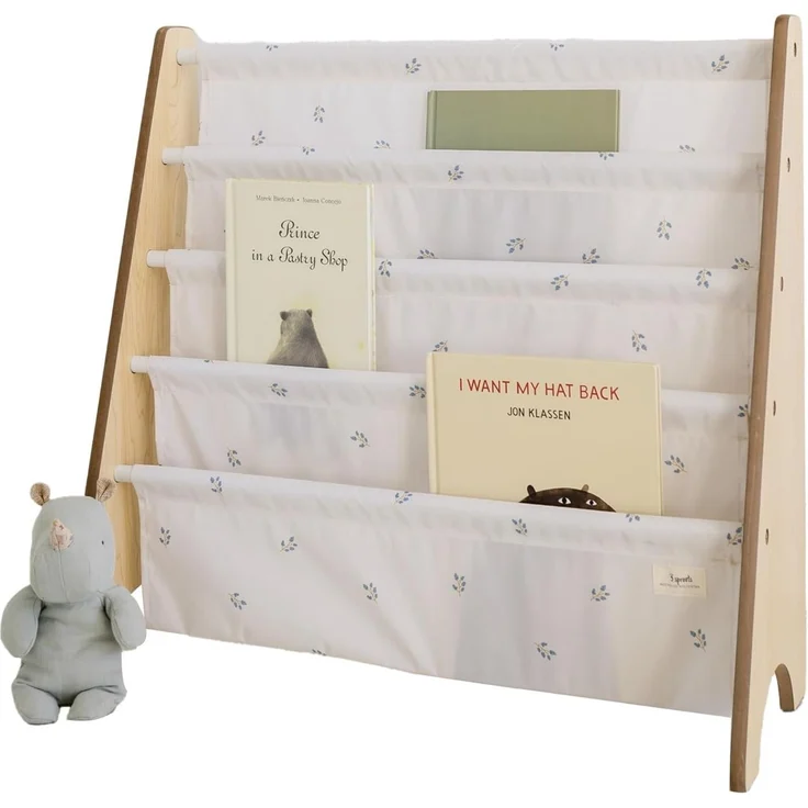 3 Sprouts Kinder Bücherregal aus Holz – Montessori Regal für Kinderzimmer - Heidelbeere Elfenbein