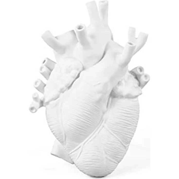 Seletti Love In Bloom Porcelain Heart Vase, 16,5 x 9 cm, Höhe 25 cm, weiße Porzellanvase – Bild 2