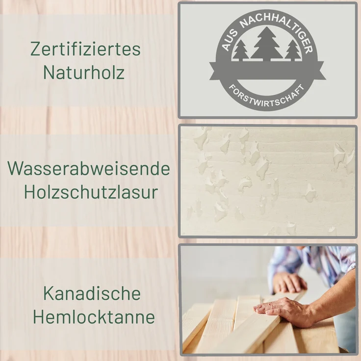 HABAU Kinderpicknickbank 2-in-1 aus Holz, klappbar, Rot / Grün / Blau / Gelb, 100 x 50 x 62 cm – Bild 6