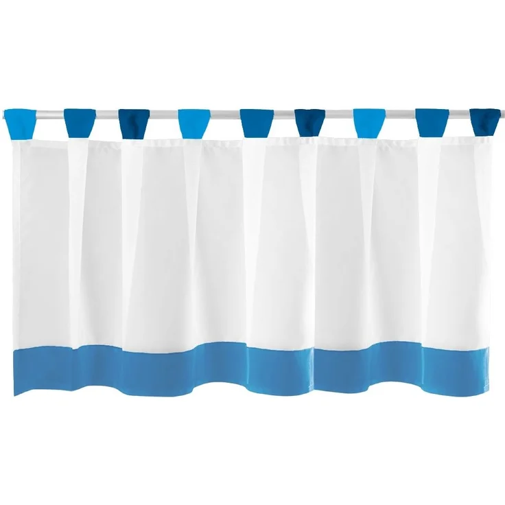 Bistrogardine mit Schlaufen ca. 150x45 cm Auswahl: blau - dunkelblau – Bild 1