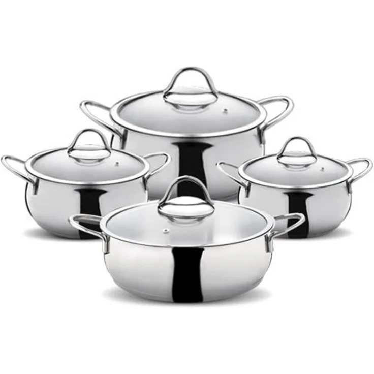 Hermia Concept 'SAU8' Topfset (8-teilig), Silber, Ø 24 cm, 3000 ml