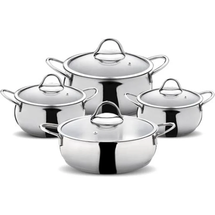 Hermia Concept 'SAU8' Topfset (8-teilig), Silber, Ø 24 cm, 3000 ml