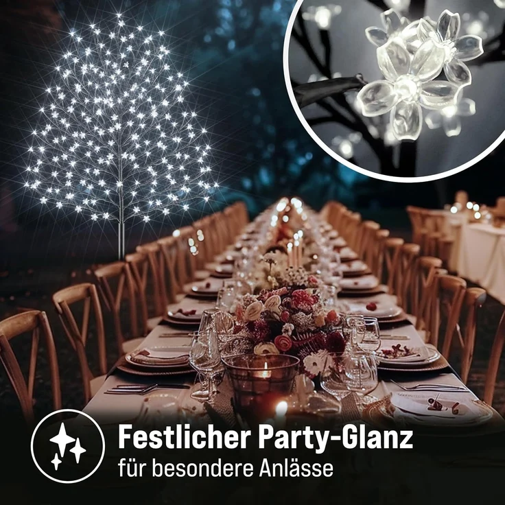 Monzana® Kirschblütenbaum 2er Set 220 cm 220 LED Kaltweiß Außen Innen Künstlich Groß Deko Weihnachten Weihnachtsdeko Kirschbaum Leuchtbaum Lichterbaum – Bild 4
