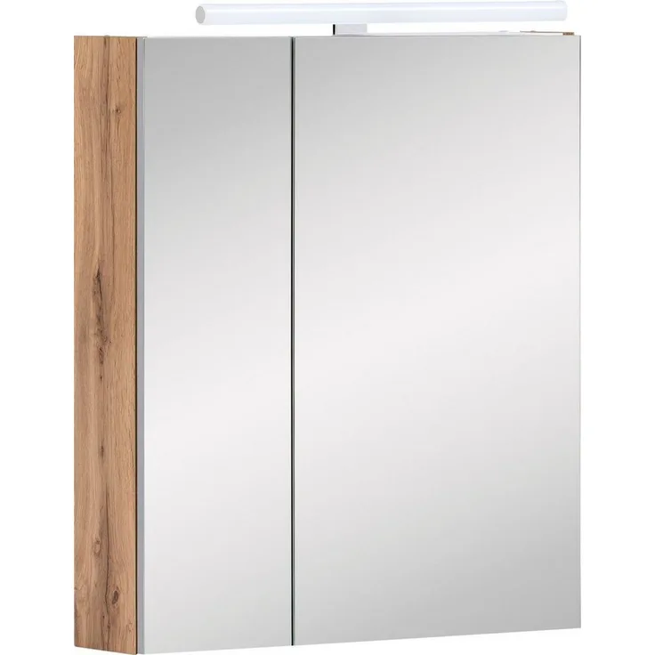 SCHILDMEYER Spiegelschrank Badspiegel Badezimmerspiegel Eiche 60 x 75 x 16 cm