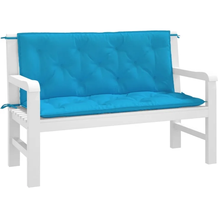 vidaXL Gartenbank-Auflagen 2 Stk. Hellblau 120x50x7 cm Oxford-Gewebe 361682 – Bild 2