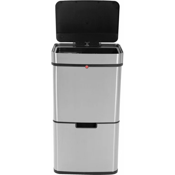 Hailo Mülltrennsystem mit Sensor Öko Vario XL, Tret-Mülleimer, Abfalltrenner, Abfalleimer, Edelstahl, 25 + 25 + 4 L, 0656-001 – Bild 4