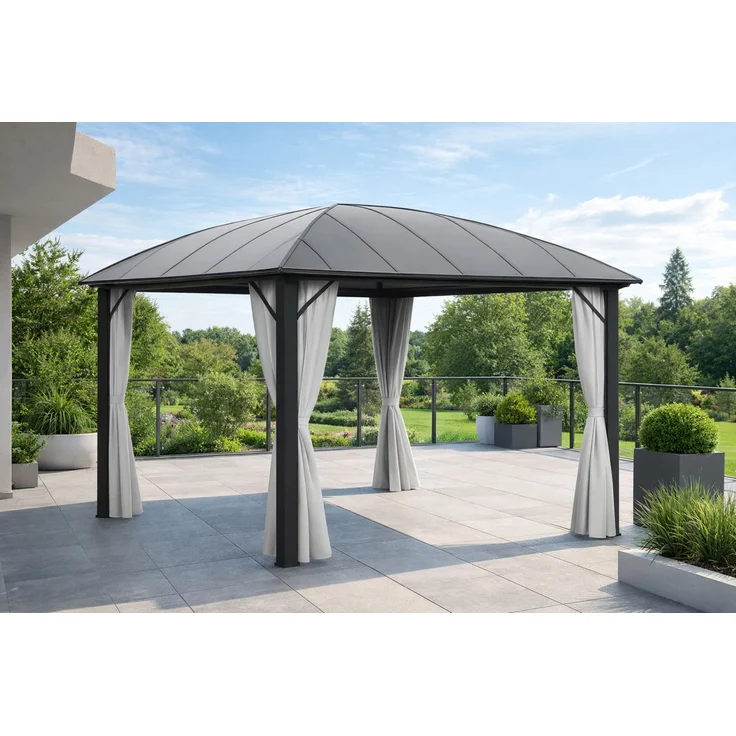 LECO Polycarbonat-Dachplatten-Set grau-transparent für Kuppeldach-Pavillon 3,65x3,65 m – Bild 3
