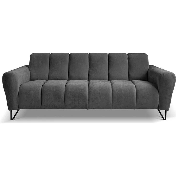 Beautysofa Sofa mit Metallbeine in schwarzer VOLARE, 3-Sitzer, viele Farbvarianten, ohne Schlaffunktion