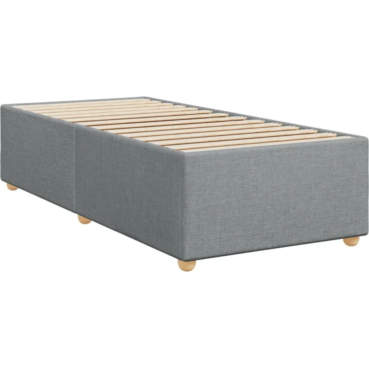 vidaXL Boxspringbett mit Matratze Hellgrau 100x200 cm Stoff 3288905 – Bild 9