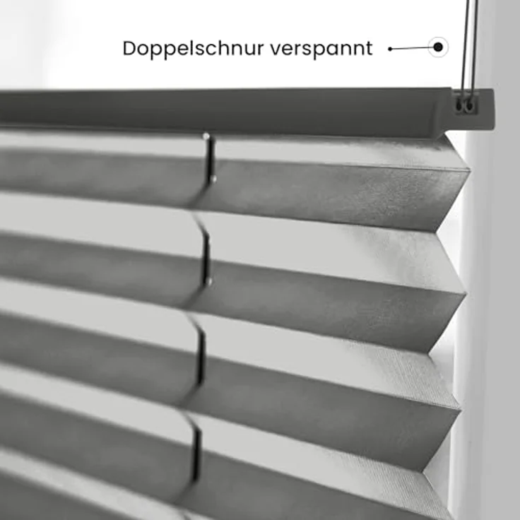 Sonello Plissee Klemmfix ohne Bohren 90cm x 220cm Anthrazit/Dunkelgrau Faltrollo Plisseerollo Jalousie für Tür & Fenster Blickdicht Sichtschutz Sonnenschutz Fertifplissee Rollo – Bild 5
