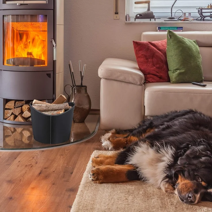 Kaminholzkorb Kunstleder schwarz 10028790_59 – Bild 5