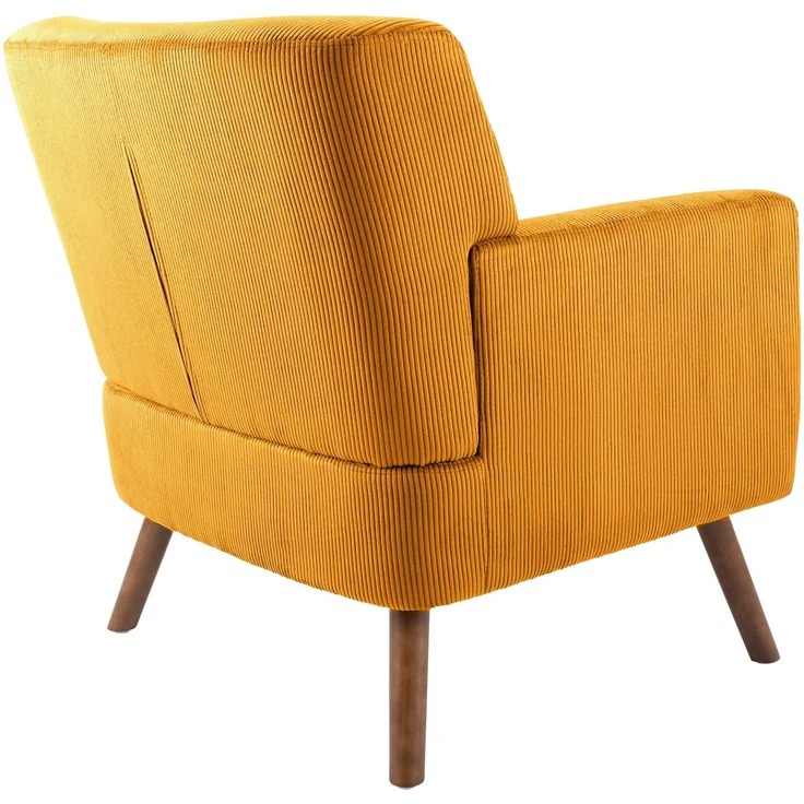 CLP Sessel Kioni mit Cordbezug und Gestell aus Kautschukholz bis 150 kg belastbar,orange – Bild 6