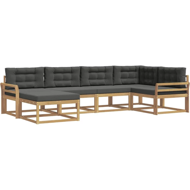 vidaXL Outdoor-Sofagarnitur 6 stk. 6-Sitzer Weiß und Anthrazit 3386691 – Bild 2