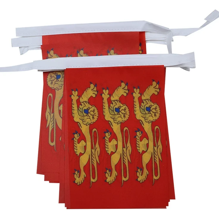AZ FLAG - Fahnenkette Haute-Normandie 6 Meter Mit 20 Flaggen - 21x14 cm - Haute-Normandie Girlande Flaggenkette 14x21 Cm
