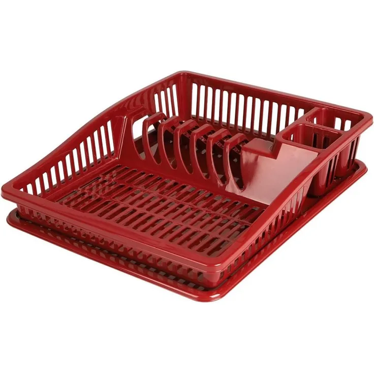 Urban Living Abtropfgitter 38,5 x 31 x 8 cm Geschirrablage 43219 Rot