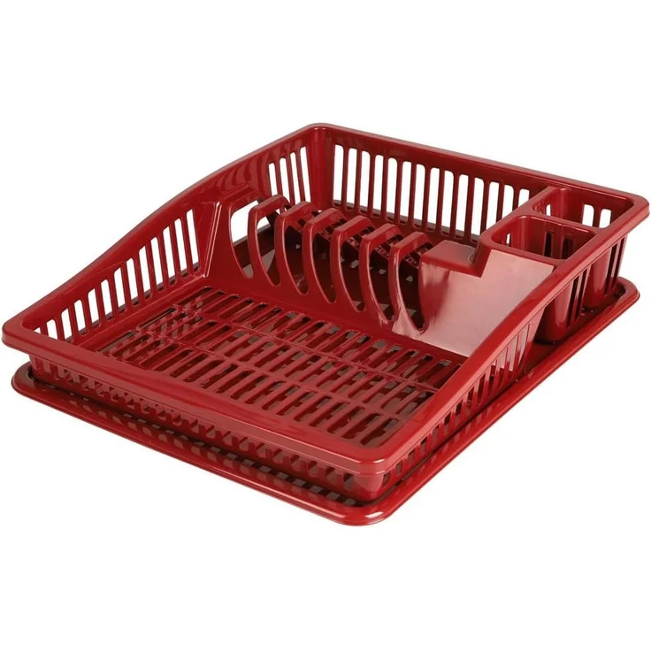 Urban Living Abtropfgitter 38,5 x 31 x 8 cm Geschirrablage 43219 Rot – Bild 1