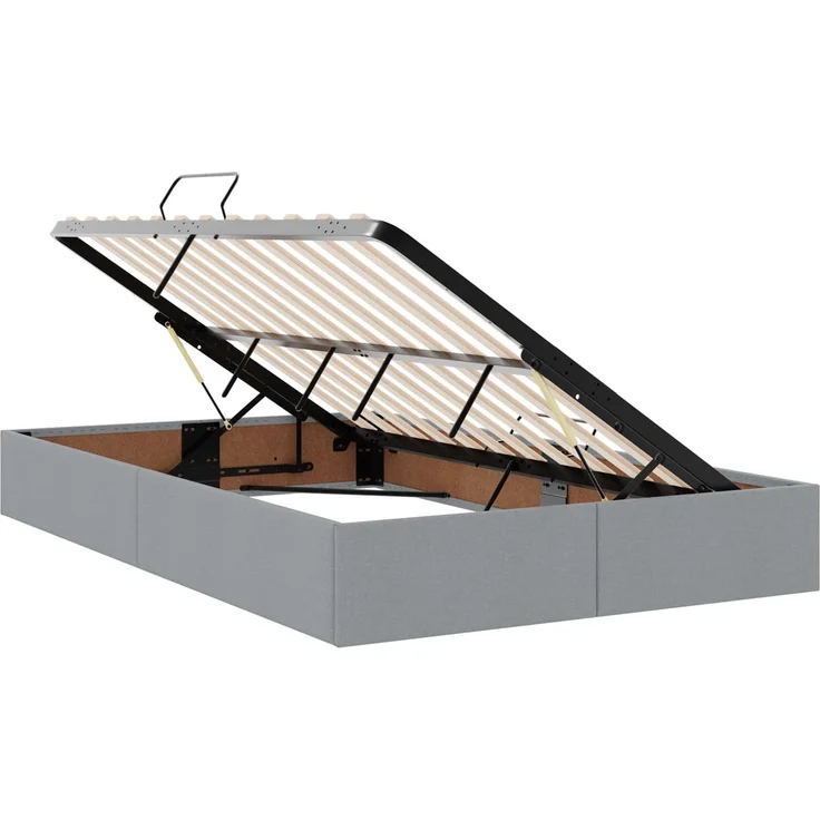 vidaXL LED-Speicherbett mit Matratze Hellgrau 120 x 200 cm Stoff 3459873 – Bild 6