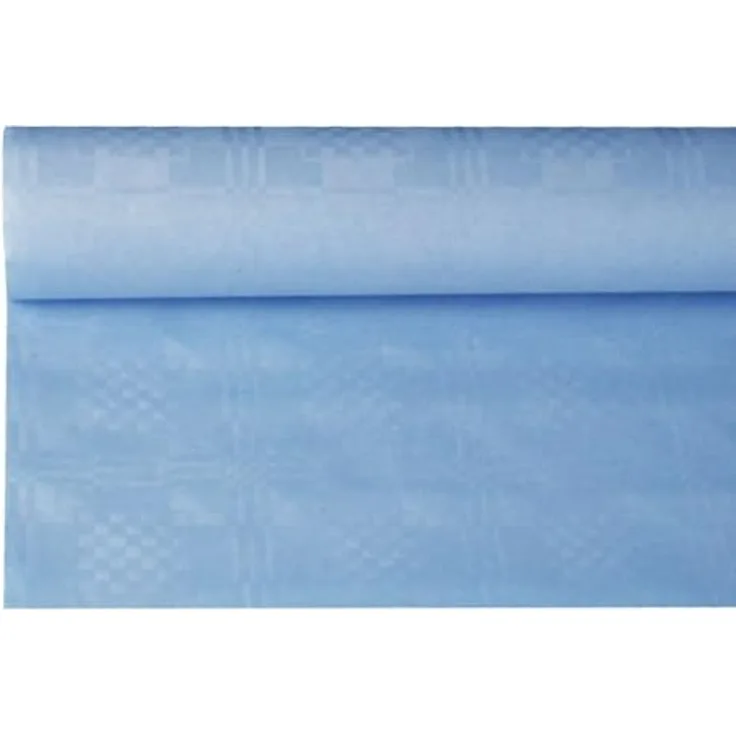 Papiertischtuch mit Damastprägung 8 m x 1,2 m hellblau