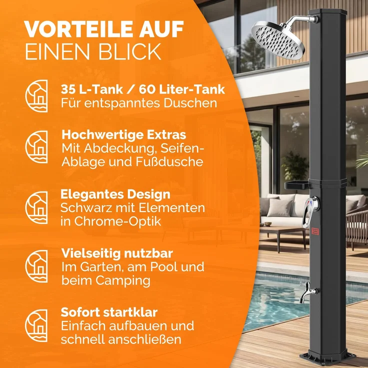 CASARIA® Solardusche 35 Liter UV-beständig – Bild 9