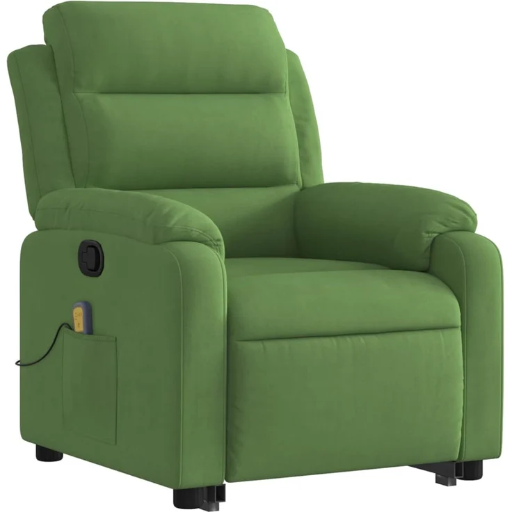 vidaXL Massagesessel mit Aufstehhilfe Hellgrün Samt 3205106 – Bild 3