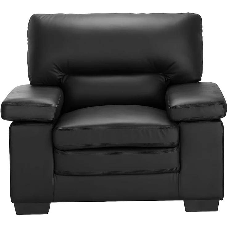 Vente-unique - MIMAS Couchgarnitur mit Sessel Leder Schwarz - B 90 cm x H 96 cm x L 168 cm210 cm104 cm – Bild 7