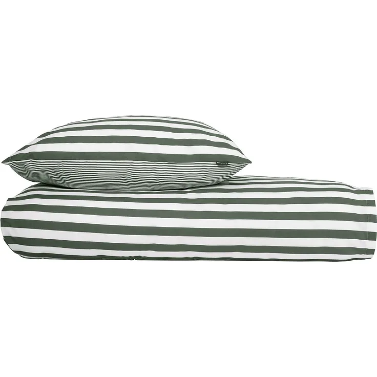 Schiesser Renforcé Wendebettwäsche Set Marie in kuschelweicher Baumwoll-Qualität, Farbe:Grün und Weiß, Größe:135x200 cm
