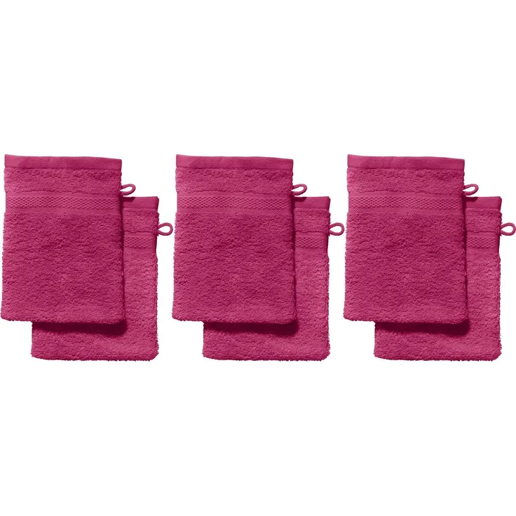 REDBEST Waschhandschuh Waschhandschuh "Chicago" 6er-Pack, Frottier, Walk-Frottier Uni