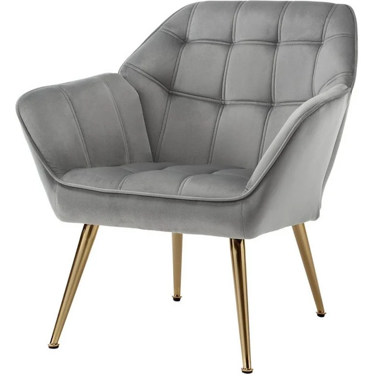 WAHSON OFFICE CHAIRS Ohrensessel mit Massivholz-/Metallbeinen Moderner Sessel aus Leinen/Samt – Bild 1