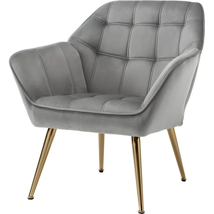 WAHSON OFFICE CHAIRS Ohrensessel mit Massivholz-/Metallbeinen Moderner Sessel aus Leinen/Samt
