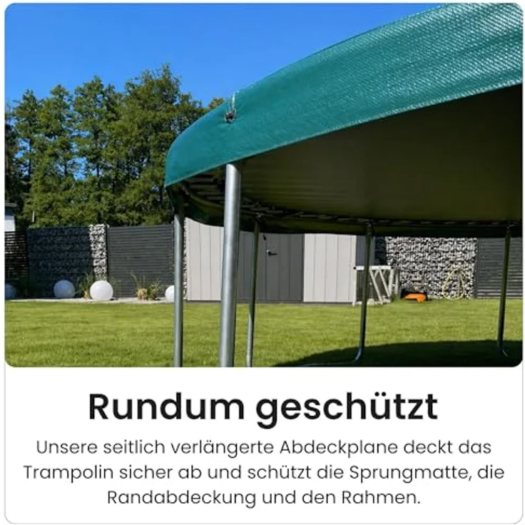 Zero Gravity Gartentrampolin Abdeckung Winter, Ø 305 cm, reißfest und wasserdicht, mit rundum Seitenabdeckung – Bild 7