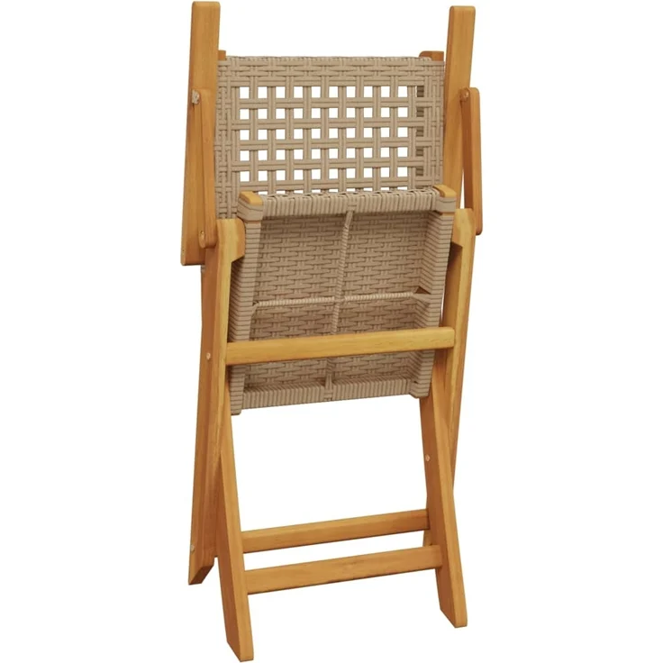 vidaXL Gartenstühle 2 Stk. Beige Massivholz Akazie und Poly Rattan 367665 – Bild 7