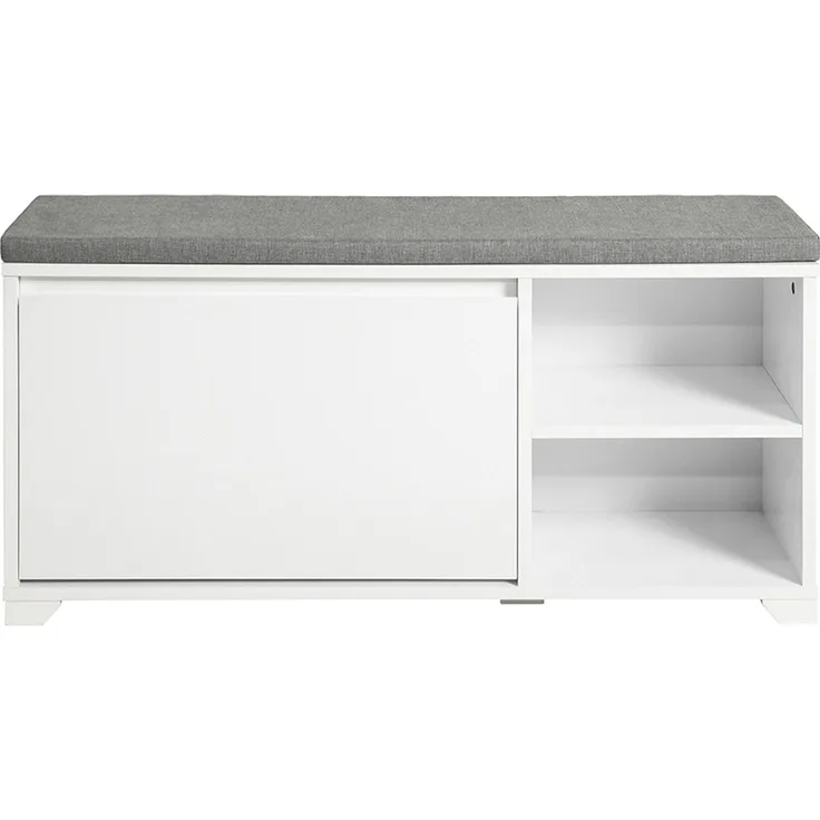 SoBuy FSR119-W Schuhbank, MDF, Lackiert, Weiß, 90 x 49 x 24 cm