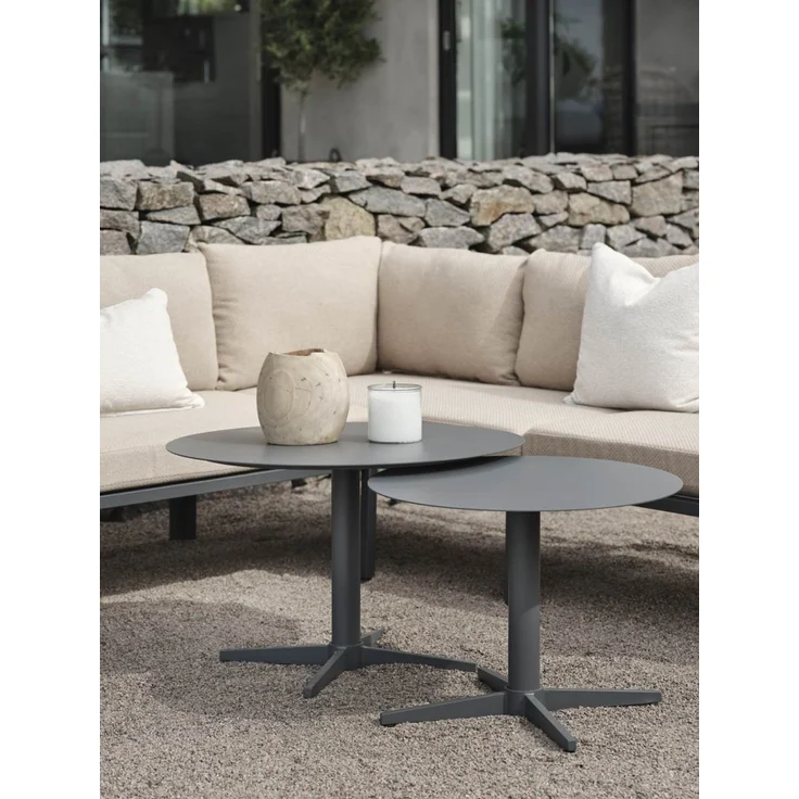 Gartencouchtisch Mill aus Aluminium, modern, anthrazit, rund Ø75 cm, pulverbeschichtet – Bild 2