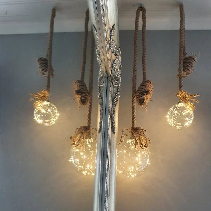 Glaskugel "Jutta", 15 LED-Lichter, 15 cm Ø, 200 cm – Bild 3