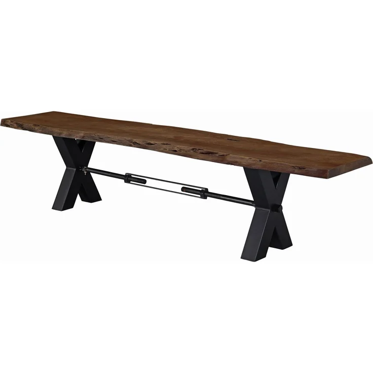 Bank Akazie 180x38x46 braun lackiert IRON LABEL #156 – Bild 1
