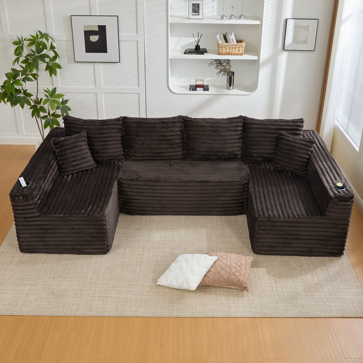 ZUBALIYA Wohnlandschaft 155x88 cm, mit Samtbezug, mit Cordbezug, mit breiten Armlehnen, mit Schaumstoffpolsterung – Bild 12