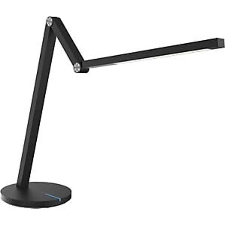 Hansa Cascade LED Schreibtischlampe schwarz, 7 Watt, dimmbar mit drei Farbtemperaturen, flexibler Doppelarm und drehbarem Leuchtenkopf – Bild 1