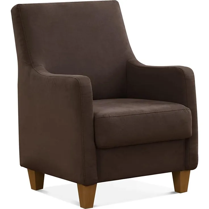 CAVADORE Polstersessel Palera mit Federkern / Sessel im Landhausstil, passend zur Garnitur Palera / 70 x 93 x 75 / Mikrofaser, Braun